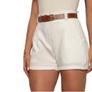 Kit 2 Shorts Alfaiataria Feminina Social Cintura Alta Disfarça Barriga