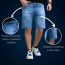 Kit 3 Bermudas jeans Rasgada