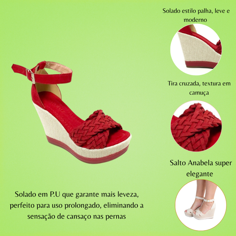 Sandália Feminina Salto Anabela super confortável