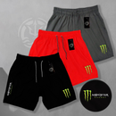 KIT 3 Bermudas Esportivas de Elastano Masculina - MONSTER 02