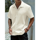 Camisa Masculina Texturizada Com Botões Old Money Estilos
