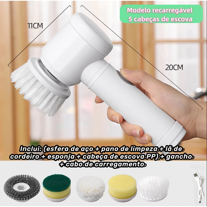 Escova Elétrica de Limpeza 5 em 1 limpador Multiuso e muito pratico