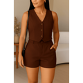 Conjunto de Alfaiataria Feminino Colete com Short